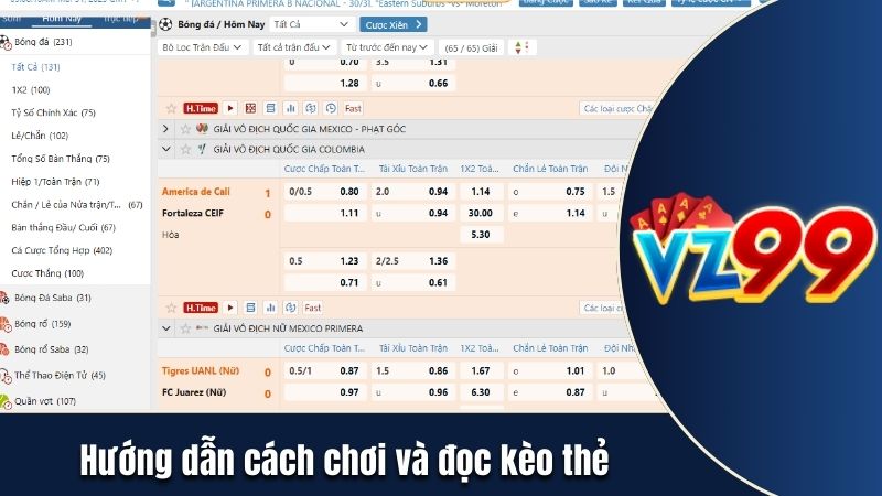 Hướng dẫn cách chơi và đọc kèo cược thẻ phạt