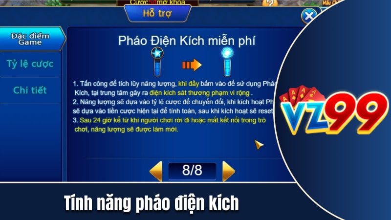 Tính năng pháo điện kích trong game bắn cá Jackpot King