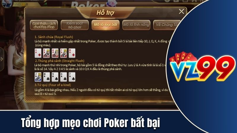 Tổng hợp mẹo chơi Poker bất bại